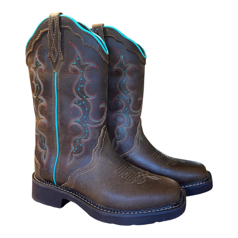 Justin Gypsy Raya Western Cowgirl Boots Womens 7.5 B Brown Turquoise New In Box